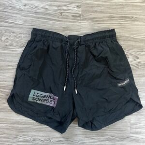 Legends Relay Running Shorts Mens Medium Black 5 Inch Inseam Lined Athletic Gym